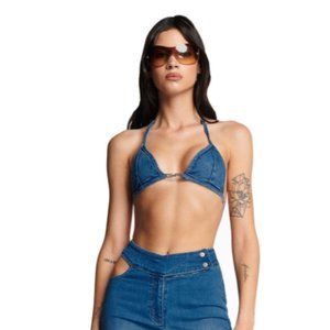 I AM GIA Jessica Top Denim Bikini Top
